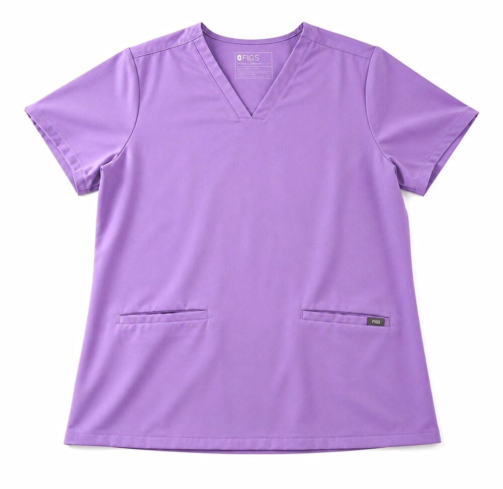 FIGS Technical Collection Casma V-Neck Solid Purple Medical Scrub Top XL